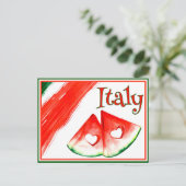 Elegant Italy Waterverf Melon Travel Holiday Briefkaart (Staand voorkant)