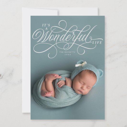 Elegant It's A Wonderful Life-script fotodesign Kaart (Voorkant)