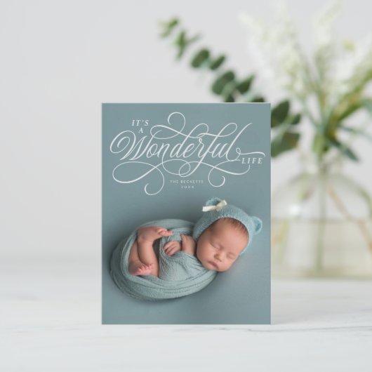 Elegant It's A Wonderful Life script fotoontwerp Briefkaart (Staand voorkant)