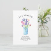 Elegant Ive Moved Waterverf Floral Moving Aankondiging (Staand voorkant)