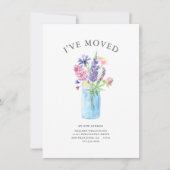 Elegant Ive Moved Waterverf Floral Moving Aankondiging (Voorkant)
