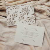 Elegant Ivoor & Ash Herfst Botanische bruiloft Det Informatiekaartje