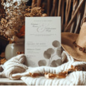 Elegant Ivoor & Ash Herfst Botanische Fotobruiloft Kaart