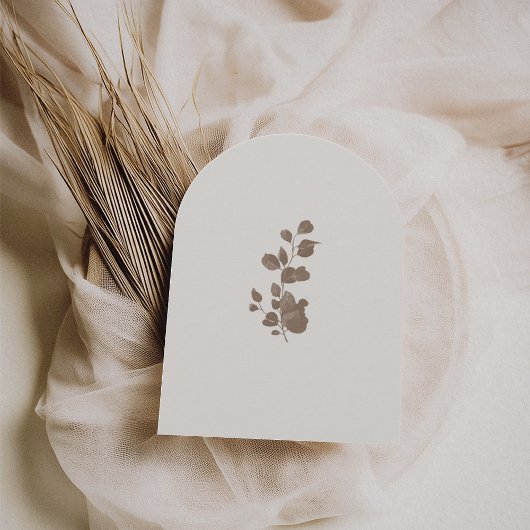 Elegant Ivoor & Ash Herfst Botanische Trouwboog Kaart