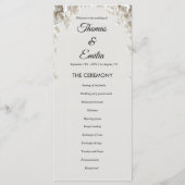 Elegant ivoor bloem minimalist trouwprogramma programmakaart (Voorkant)