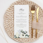 Elegant Ivoor Bloemen Bloemen Wedding Menu