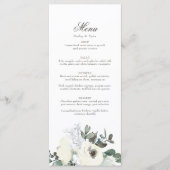 Elegant Ivoor Bloemen Bloemen Wedding Menu (Voorkant)