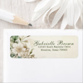 Elegant Ivoor Bloemen Boeket Retouradres Etiket (Insitu)