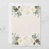 Elegant Ivoor Bloemen Cross Baptism Uitnodiging (Achterkant)