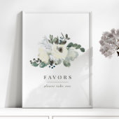 Elegant Ivoor Bloemen Groen Bruiloft Favorieten Te Poster