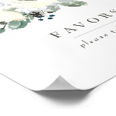 Elegant Ivoor Bloemen Groen Bruiloft Favorieten Te Poster (Hoek)