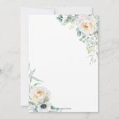 Elegant Ivoor Bloemen Groen Goud Lijst Bruiloft Kaart (Achterkant)
