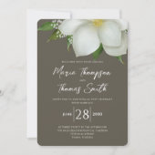 Elegant Ivoor Bloemen Magnolia Huwelijk Custom Kaart (Voorkant)