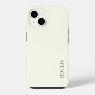 Elegant Ivoor Bosgroen Minimalistisch ROULIV iPhone 14 Hoesje