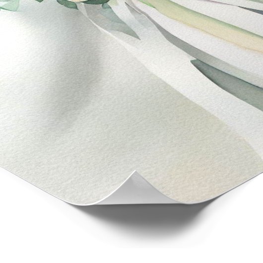 Elegant Ivoor, Bruids Cascading Bouquet 2, Poster (Hoek)