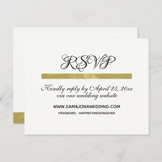 Elegant Ivoor Bruiloft RSVP (Voorkant / Achterkant)