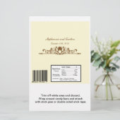 Elegant Ivoor/Bruin Bruiloft Grote Snoep Bar Wrap (Staand voorkant)