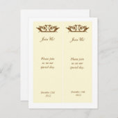 Elegant Ivoor/Bruin Save the Date Bladwijzer Aankondigingskaart (Voorkant / Achterkant)