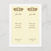 Elegant Ivoor/Bruin Save the Date Bladwijzer Aankondigingskaart (Voorkant)