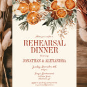 Elegant ivoor citrus bloemenrepetitiediner kaart