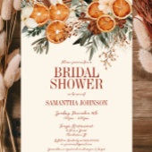 Elegant ivoor citrus bloemig Vrijgezellenfeest Kaart