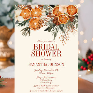 Elegant ivoor citrus bloemig Vrijgezellenfeest Kaart