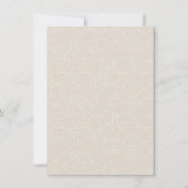 Elegant Ivoor Cream n Gold Wedding Details Kaart (Achterkant)