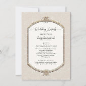 Elegant Ivoor Cream n Gold Wedding Details Kaart (Voorkant)