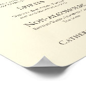 Elegant Ivoor Eenvoudig Bruiloft Bar Menu Drinken Poster (Hoek)