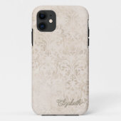 Elegant ivoor en beige  Damask Design Case-Mate iPhone Case (Achterkant)