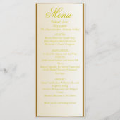 Elegant ivoor en geel huwelijksmenu menu (Voorkant)