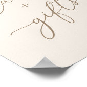 Elegant-ivoor- en Gold-kalligrafiekaarten en -cade Poster (Hoek)