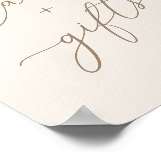 Elegant-ivoor- en Gold-kalligrafiekaarten en -cade Poster (Hoek)