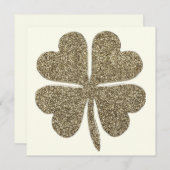 Elegant Ivoor en Gold Look Four Leaf Clover (Voorkant / Achterkant)