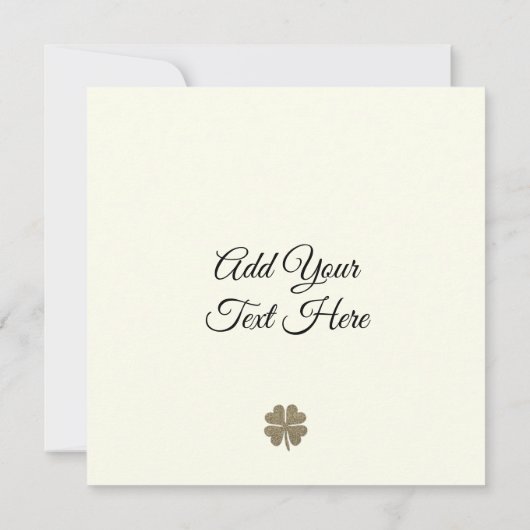 Elegant Ivoor en Gold Look Four Leaf Clover (Achterkant)