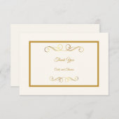 Elegant ivoor en goud bedankkaart (Voorkant / Achterkant)