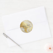 Elegant ivoor en goud gemarmerd ronde sticker (Envelop)