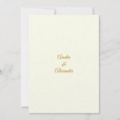 Elegant ivoor en goud marmer Save the Date Kaart (Achterkant)