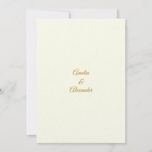 Elegant ivoor en goud marmer Save the Date Kaart (Achterkant)