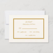 Elegant ivoor en goud RSVP kaartje (Voorkant)