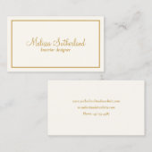 Elegant ivoor en goud visitekaartje (Voorkant / Achterkant)