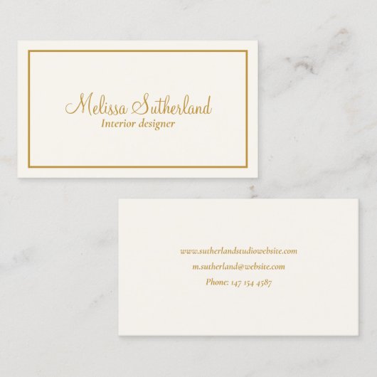 Elegant ivoor en goud visitekaartje (Voorkant / Achterkant)