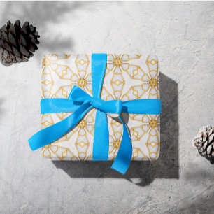 Elegant ivoor en gouden sneeuwvlok Kerstmis Cadeaupapier