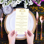 Elegant ivoor en gouden vintage bruiloft menu<br><div class="desc">Elegant goud en ivoor  antiek  lijst bruiloft menukaart. Barok  boek cover stijl ornamentaal ontwerp gouden en ivoor menu kaart,  LET OP er zijn initialen vullen het</div>