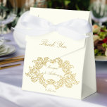 Elegant ivoor en gouden vintage bruiloft sjabloon bedankdoosjes<br><div class="desc">Elegant ivoor en goud  rococo  lijst bruiloft sjabloon gunst doos</div>