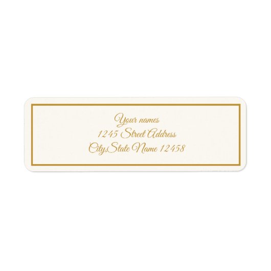 Elegant ivoor- en goudetiket etiket (Voorkant)