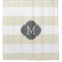 Elegant ivoor en witte strips met monogram