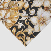 Elegant ivoor en zwart; bloemenpapier tissuepapier (Detail)