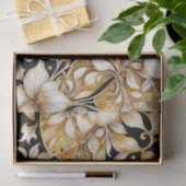 Elegant ivoor en zwart; bloemenpapier tissuepapier (Geschenk)