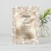 Elegant Ivoor Faux Folie bruiloft uitnodiging (Staand voorkant)